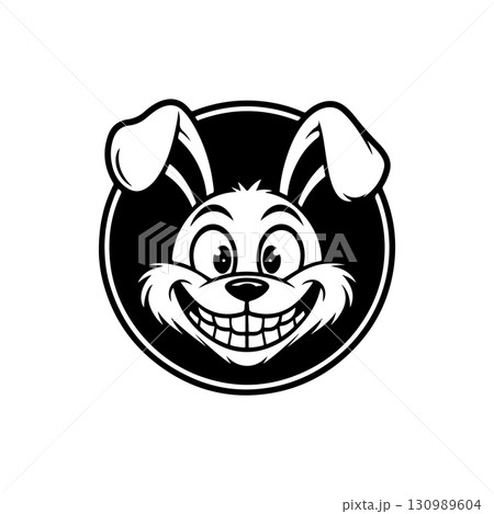 Illustration of rabbit head. Design element for logo, label, sign. Vector illustration Illustration of rabbit head. Design element for logo, label, sign. Vector illustration 130989604