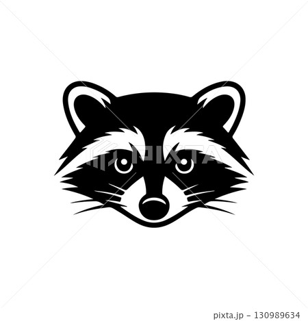 Illustration of racoon head. Design element for logo, label, sign. Vector illustration 130989634
