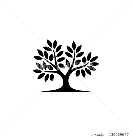 Olive tree silhouette icon. Design element for logo, label, sign. Vector illustration 130989677