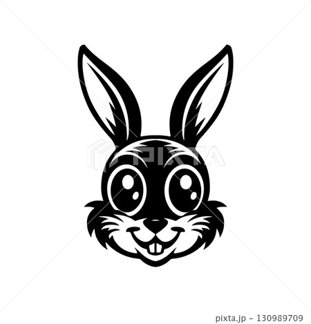Illustration of rabbit head. Design element for logo, label, sign. Vector illustration Illustration of rabbit head. Design element for logo, label, sign. Vector illustration 130989709