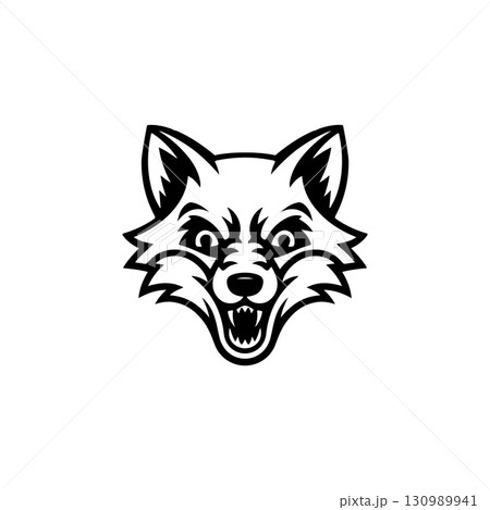 Illustration of fox head. Design element for logo, label, sign. Vector illustration 130989941