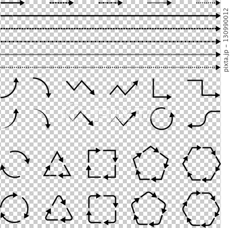 Black arrow vector illustration material set Black arrow vector illustration material set 130990012