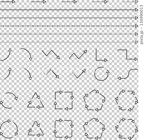 White arrowhead vector illustration set 130990013