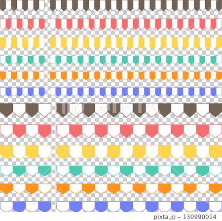 Colorful shop eaves tent / eaves vector illustration set Colorful shop eaves tent / eaves vector illustration set 130990014