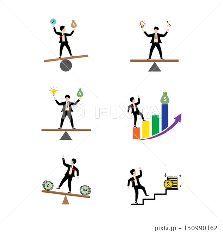 Businessman navigating financial concepts, Businessman navigating financial concepts, 130990162