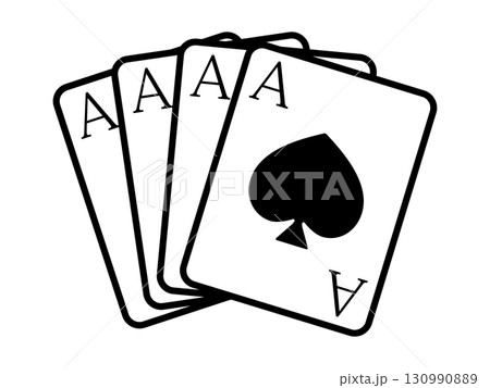 トランプのアイコン　モノトーン 130990889