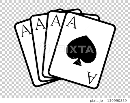 トランプのアイコン　モノトーン 130990889