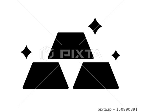インゴットのアイコン　モノトーン 130990891