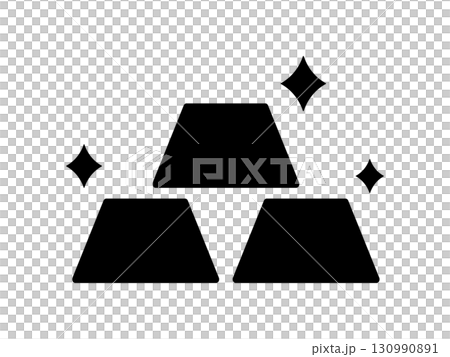 インゴットのアイコン　モノトーン 130990891