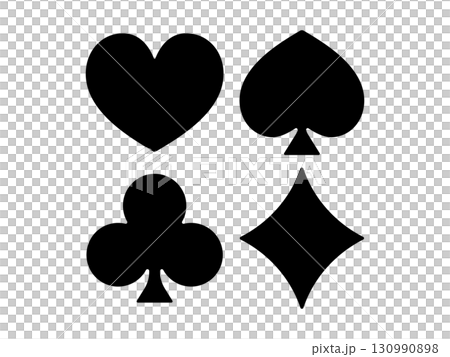 撲克牌花色的單調圖標 撲克牌花色的單調圖標 130990898