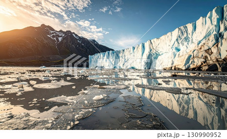 《AI画像》温暖化イメージ 溶け出した永久凍土 《AI画像》温暖化イメージ 溶け出した永久凍土 130990952