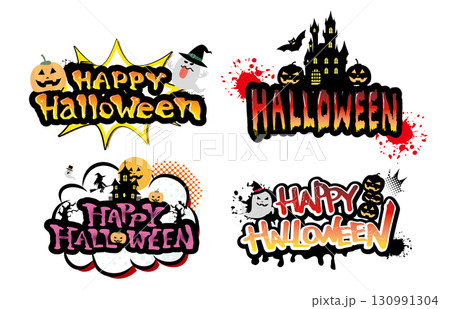秋の可愛いハロウィンイラスト素材集 130991304