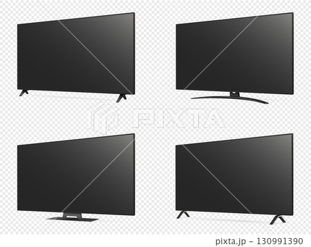 Smart lcd tv, plasma, led tv screen set isolated on transparent background 130991390