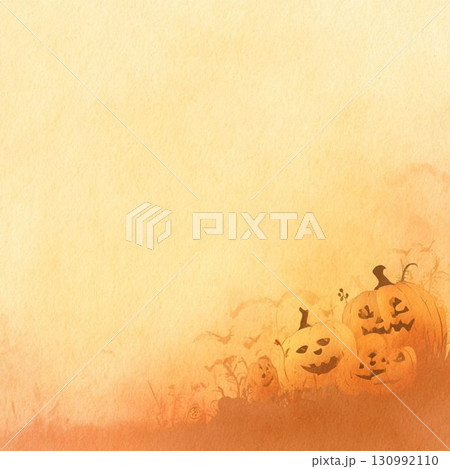 ハロウィンの背景に控えめなカボチャのシルエット ハロウィンの背景に控えめなカボチャのシルエット 130992110