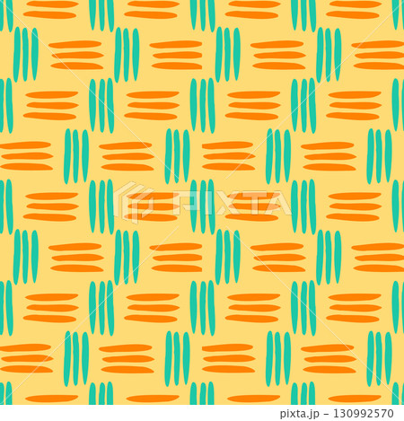 Colorful pattern with teal and orange strokes. Vector illustration. Playful seamless pattern featuring bold teal and orange strokes Perfect for fabric prints wallpapers stationery and modern graphic Colorful pattern with teal and orange strokes. Vector illustration. Playful seamless pattern featuring bold teal and orange strokes Perfect for fabric prints wallpapers stationery and modern graphic 130992570