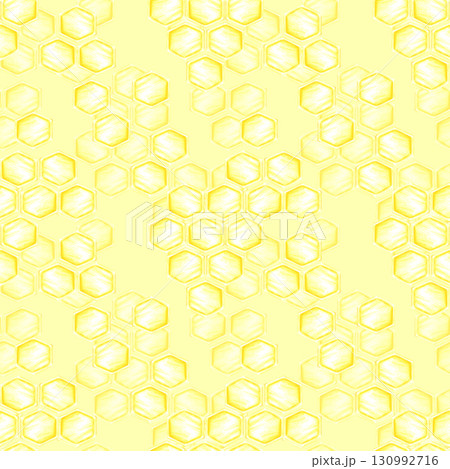 Golden honey comb seamless pattern, hand drawn watercolor cell illustration isolated on yellow background. Can be used for wrapping, textile scrapbook and other printed products. Golden honey comb seamless pattern, hand drawn watercolor cell illustration isolated on yellow background. Can be used for wrapping, textile scrapbook and other printed products. 130992716