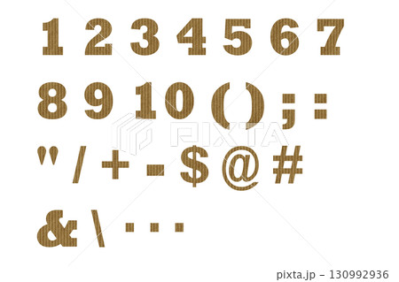 文字 3 数字 ストライプの紙のテクスチャー 130992936