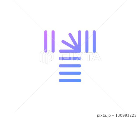 Abstract letter T from bright gradient lines, stripes. Application icon logotype design template. Vector icon logo design. Abstract letter T from bright gradient lines, stripes. Application icon logotype design template. Vector icon logo design. 130993225