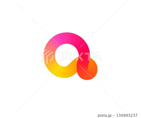 Abstract letter Q modern logo icon design concept. Creative bright gradient symbol logotype isolated on white background. Vector illustration. 130993237