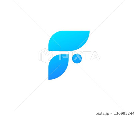 Abstract letter F modern logo icon design concept. Creative bright gradient symbol logotype isolated on white background. Vector illustration. 130993244