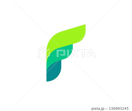 A letter F from abstract multicolors shapes. Application icon logotype design template. Vector icon logo design. A letter F from abstract multicolors shapes. Application icon logotype design template. Vector icon logo design. 130993245