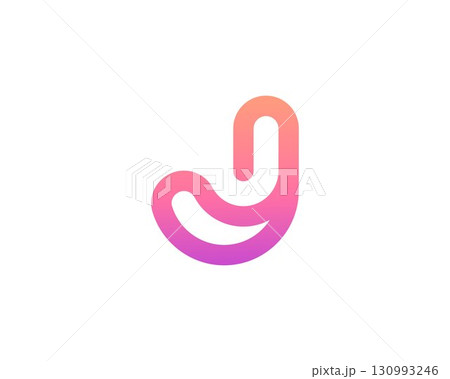 Abstract letter J modern logotype icon design concept. Creative minimalist gradient lines logo template isolated on white background. Vector illustration. Abstract letter J modern logotype icon design concept. Creative minimalist gradient lines logo template isolated on white background. Vector illustration. 130993246
