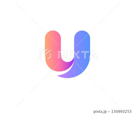A letter U from abstract multicolors shapes. Application icon logotype design template. Vector icon logo design. A letter U from abstract multicolors shapes. Application icon logotype design template. Vector icon logo design. 130993253
