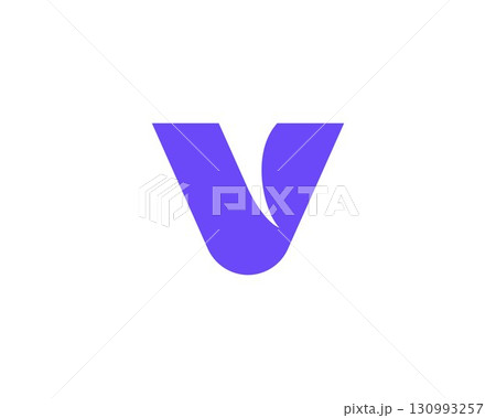 Abstract vector gradient logo letter V design. Simple and elegant corporate identity element. Application icon logotype design template. 130993257