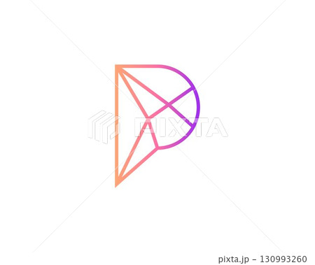 Abstract letter P modern logotype icon design concept. Creative minimalist gradient lines logo template isolated on white background. Vector illustration. Abstract letter P modern logotype icon design concept. Creative minimalist gradient lines logo template isolated on white background. Vector illustration. 130993260