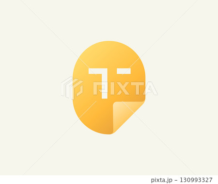 Abstract gradient face with paper folded corner logo design template. Universal creative cosmetic mask, avatar, profile vector icon sign symbol logotype. Abstract gradient face with paper folded corner logo design template. Universal creative cosmetic mask, avatar, profile vector icon sign symbol logotype. 130993327