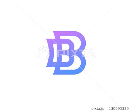 Abstract vector bright gradient logo letter B design. Simple and elegant corporate identity element. Application icon logotype design template. Abstract vector bright gradient logo letter B design. Simple and elegant corporate identity element. Application icon logotype design template. 130993329