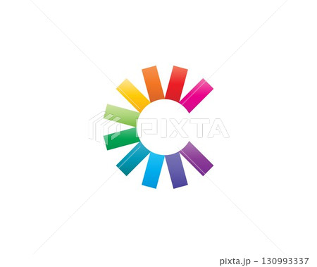 Abstract letter C from bright gradient lines, stripes. Application icon logotype design template. Vector icon logo design. Abstract letter C from bright gradient lines, stripes. Application icon logotype design template. Vector icon logo design. 130993337