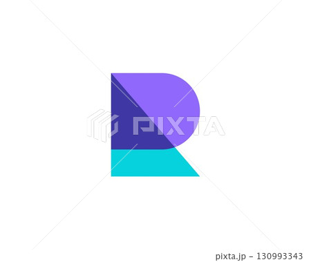 Abstract letter R logo icon design modern minimal style. Creative logo from cut geometric shapes. Universal vector emblem sign symbol mark logotype. Abstract letter R logo icon design modern minimal style. Creative logo from cut geometric shapes. Universal vector emblem sign symbol mark logotype. 130993343