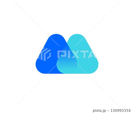 Abstract letter M modern logo icon design concept. Creative bright gradient symbol logotype isolated on white background. Vector illustration. Abstract letter M modern logo icon design concept. Creative bright gradient symbol logotype isolated on white background. Vector illustration. 130993358
