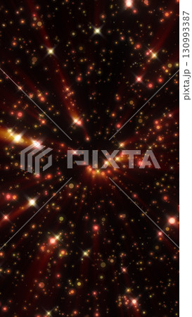 Dynamic explosion of glowing red and yellow particles in space, creating a starburst effect against a dark background Dynamic explosion of glowing red and yellow particles in space, creating a starburst effect against a dark background 130993387