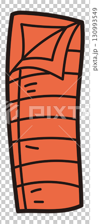 手繪露營睡袋插圖 130993549