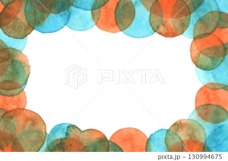 水彩　カラフル　テクスチャ　図形模様 130994675
