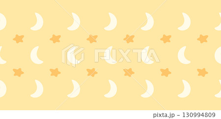 Playful seamless repeat featuring crescent moons and stars on a soft yellow background Perfect for kids designs wrapping paper textiles and fun creative projects Playful seamless repeat featuring crescent moons and stars on a soft yellow background Perfect for kids designs wrapping paper textiles and fun creative projects 130994809