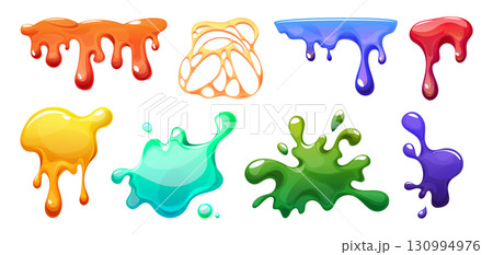 Colorful slime drip collection 130994976