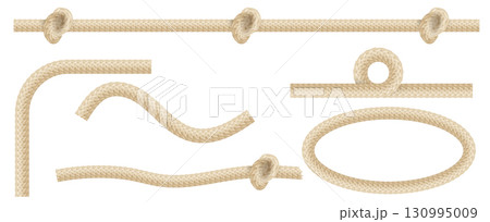 Natural rope texture with knot elements 130995009