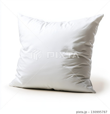 White pillow on clean white background White pillow on clean white background 130995787