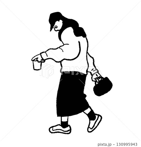 ファッション　女性　オシャレ　スポーティー　ベクター 130995943