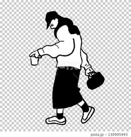 ファッション　女性　オシャレ　スポーティー　ベクター 130995943