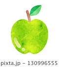 緑のりんごのアイコン（水彩風手描き） 130996555