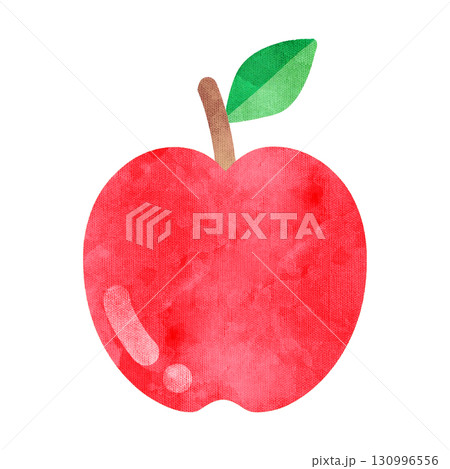 りんごのアイコン（水彩風手描き） 130996556