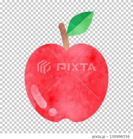 りんごのアイコン（水彩風手描き） 130996556
