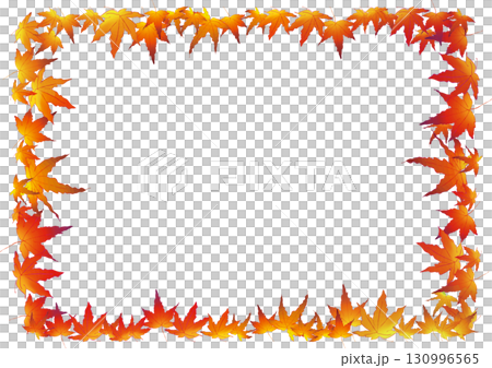 Autumn leaves vector illustration frame background 130996565