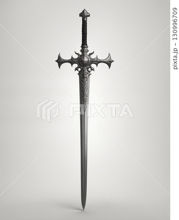 Sword isolated on white background. Blank for design, decoration. 130996709