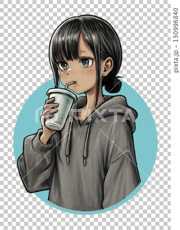 水分補給　イラスト　素材 130996840