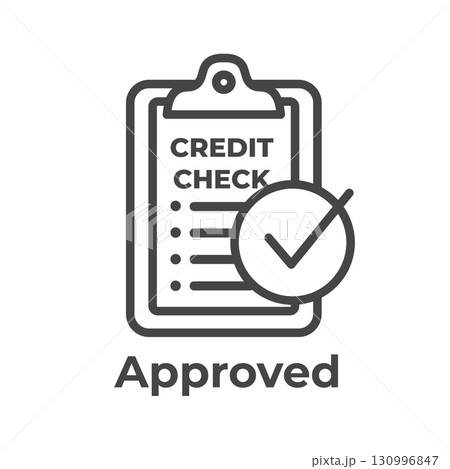 Credit Rating Icon with Approved Debt Risk after Underwriting and Score Check Credit Rating Icon with Approved Debt Risk after Underwriting and Score Check 130996847